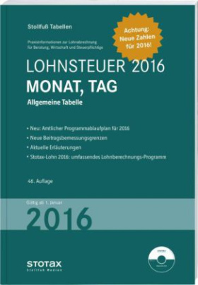 Lohnsteuer 2016 Monat, Tag, m. CD-ROM