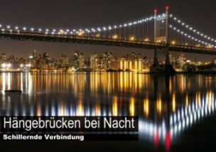 Hängebrücken bei Nacht - Schillernde Verbindung (Posterbuch DIN A4 quer)