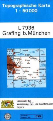 Topographische Karte Bayern Grafing b. München