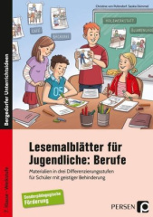 Lesemalblätter für Jugendliche: Berufe