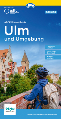 ADFC-Regionalkarte Ulm und Umgebung, 1:75.000, reiß- und wetterfest, GPS-Tracks Download