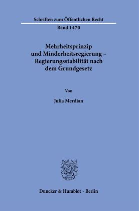 Mehrheitsprinzip und Minderheitsregierung - Regierungsstabilität nach dem Grundgesetz.