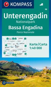 KOMPASS Wanderkarte 98 Unterengadin, Nationalpark / Bassa Engadina, Parco Nazionale 1:40.000