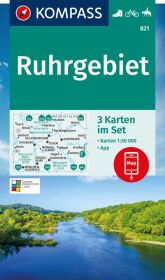 KOMPASS Wanderkarten-Set 821 Ruhrgebiet (3 Karten) 1:50.000