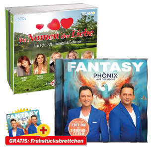 Phönix aus der Asche + Im Namen der Liebe - Die schönsten Romantik-Schlager + GRATIS Frühstücksbrettchen