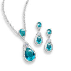 Set Helenit: Anhänger mit Kette und Ohrsteckern