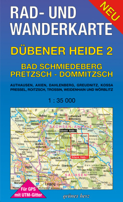 Rad-, Wander- und Gewässerkarte: Dübener Heide 2